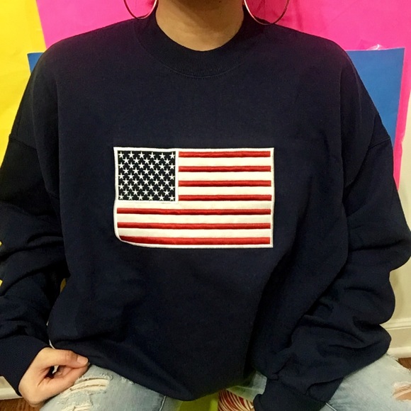 Sweaters - usa crewneck navy blue sweater ✧